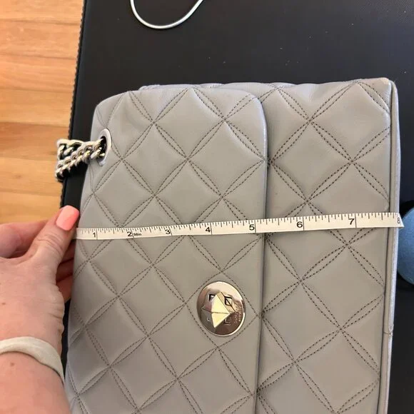 NEW Kate Spade Gray Quilted Leather Purse with Matching Wallet - Picture 9 of 15